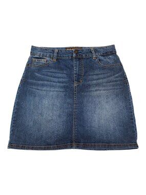 Bit & Bridle Womens Denim Mini Skirt Size 4 Blue Cotton Blend Stretch